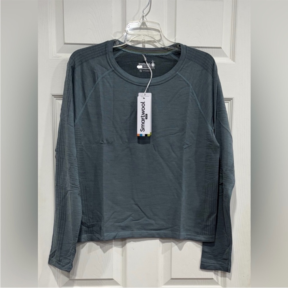 SmartWool Women's Small Intraknit Active Seamless Shirt Long Sleeve Blue NWT